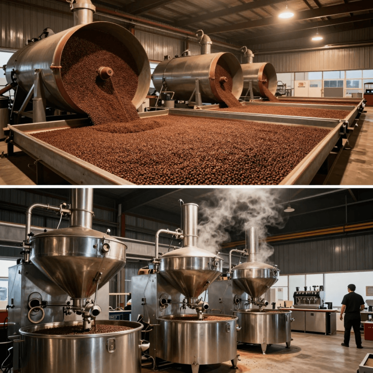 Coffee brewing in industrial percolators